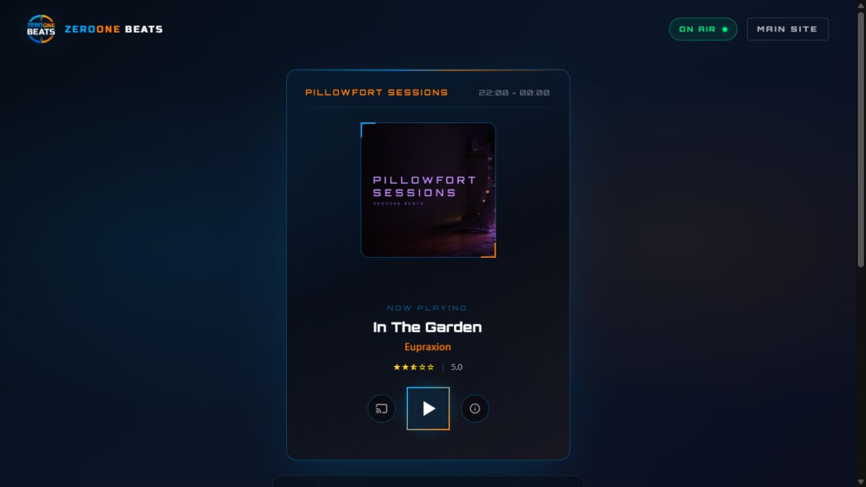 Web player preview showing track artwork, artist information and playback controls