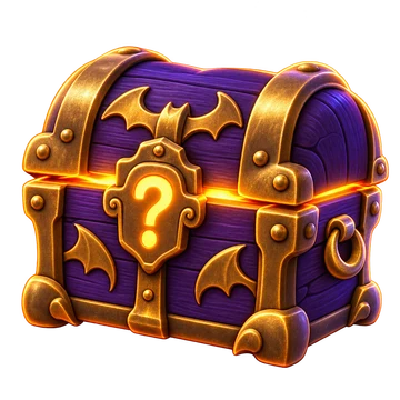 An unopened Halloween treasure chest